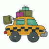 CAB WITH SHOPPING BAGS ON TOP
