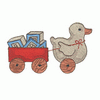 DUCK PULLING A SMALL WAGON