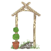 FENCE WITH FLOWER POT