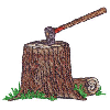 TREE STUMP WITH AXE