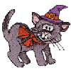 CAT W/WITCHES HAT