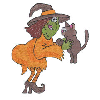 WITCH WITH CAT