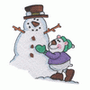 POLAR BEAR WITH SNOWMAN