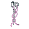 SCISSORS WITH PINK RIBBON
