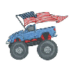 MONSTER TRUCK W/AMERICAN FLAG