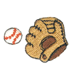 BASEBALL GLOVE AND BALL