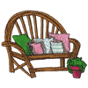 GARDEN BENCH W/ PILLOWS