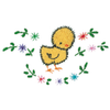 BABY CHICK W/FLORAL DESIGN