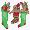GINGERBREAD IN CHRISTMAS STOCKINGS