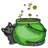 WITCHES POT W/BLACK CAT