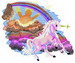 Prancing Unicorn With Rainbow