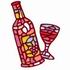 Mosaic Bottle & Wine Glass