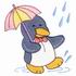 Lil' Penguin in the Rain