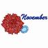 November - Chrysanthemum & Blue Topaz