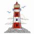 Red & White Horizontal Lighthouse