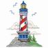 Red, White & Blue Diagonal Lighthouse