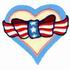 Heart & American Ribbon