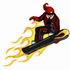 Snowboarder w/ Flames