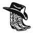 COWBOY BOOTS AND HAT