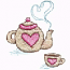 HEART TEAPOT AND CUP