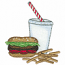 HAMBURGER , FRIES, AND DRINK