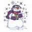 Snowman Drinking Hot Cocoa