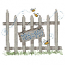 WELCOME SIGN HANGGING ON FENCE